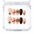 Brown Blossom — press-on nails faits main Mimi